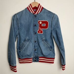 Polo by Ralph Lauren Blue Jean Jacket with Red P patch